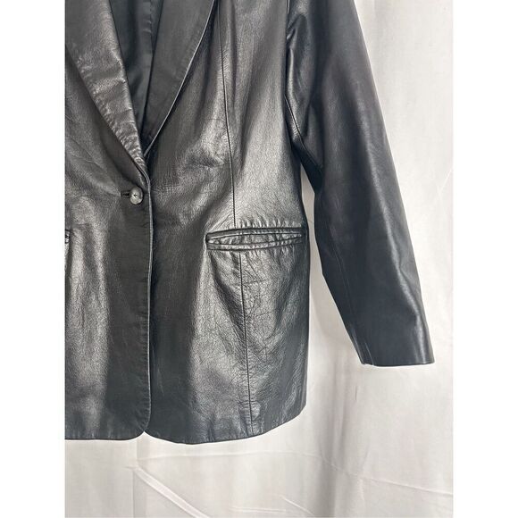 Apostrophe Genuine Leather Jacket - Picture 7 of 13